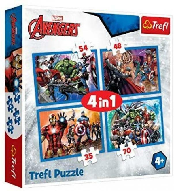 globo puzzle 4 in 1 marvel avengers