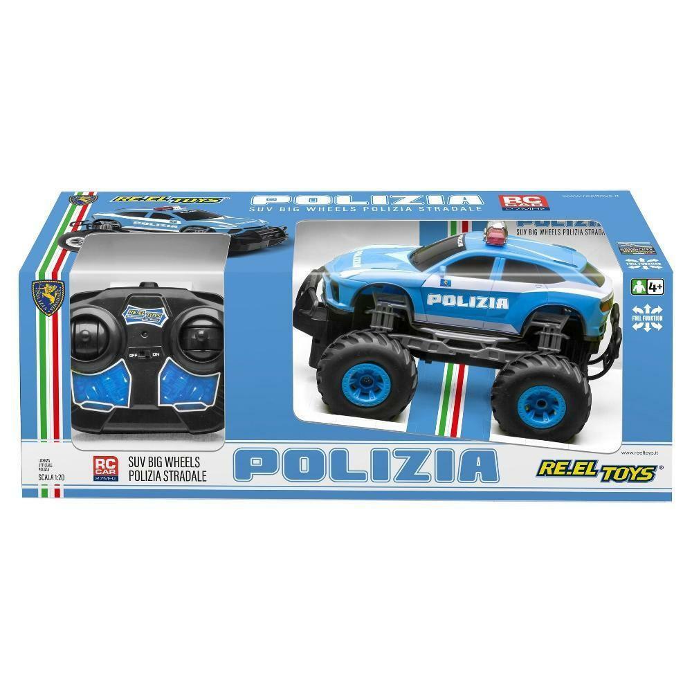 re.el toys suv big wheels polizia r/c - scala 1/20