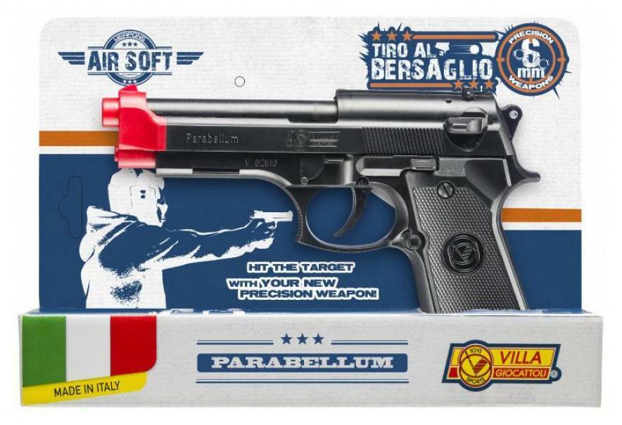 villa giocattoli pistola air soft parabellum cal. 6 mm