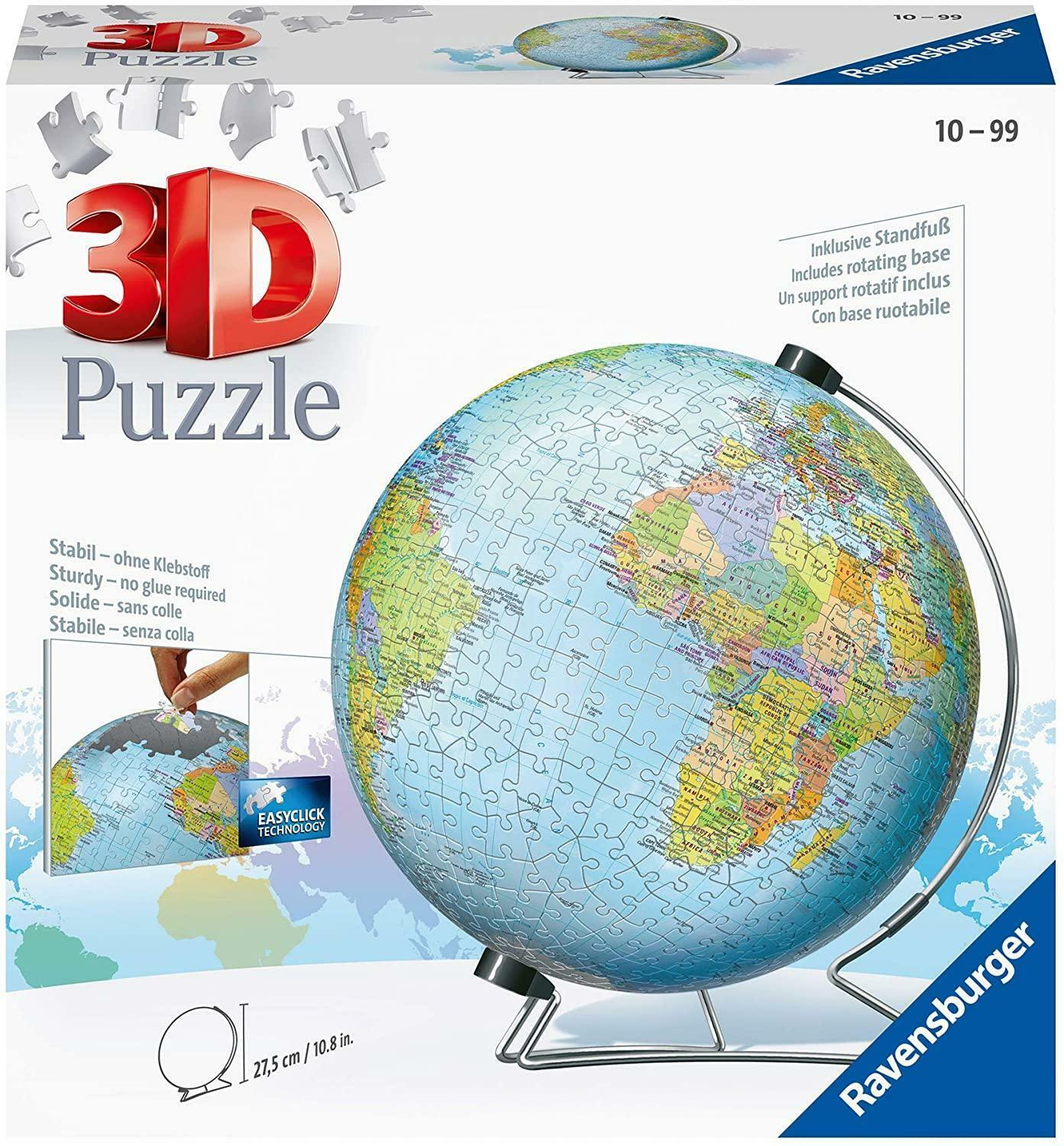 ravensburger 3d puzzle 540 pz globo terrestre