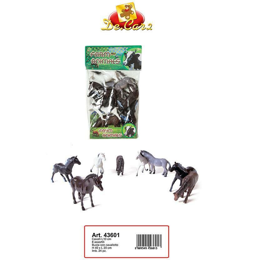 decar2 busta 8 cavalli misti animali in plastica