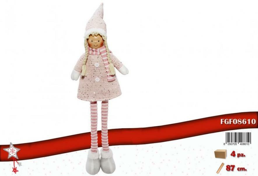 fgf bambolina in piedi tessuto rosa cm 80