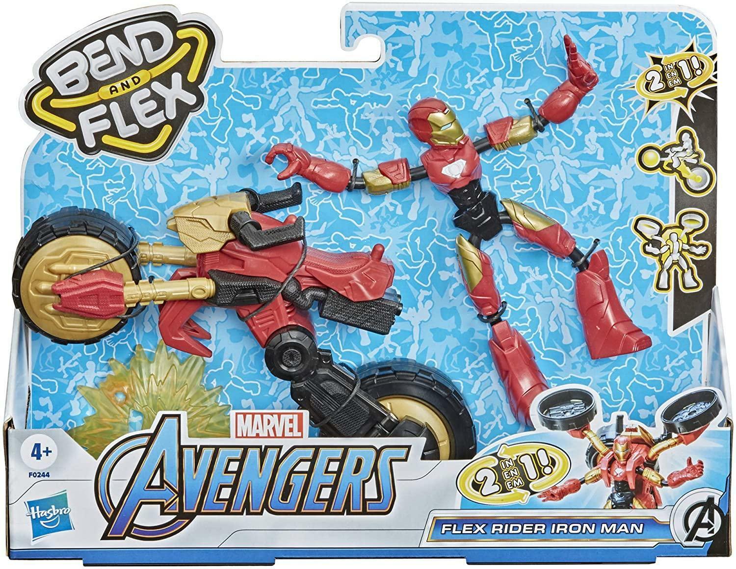 hasbro avengers bend and flex rider iron man