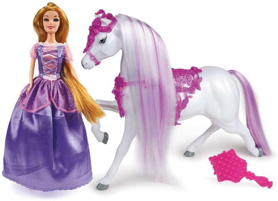 grandi giochi princess raperonzolo cm 30 con cavallo