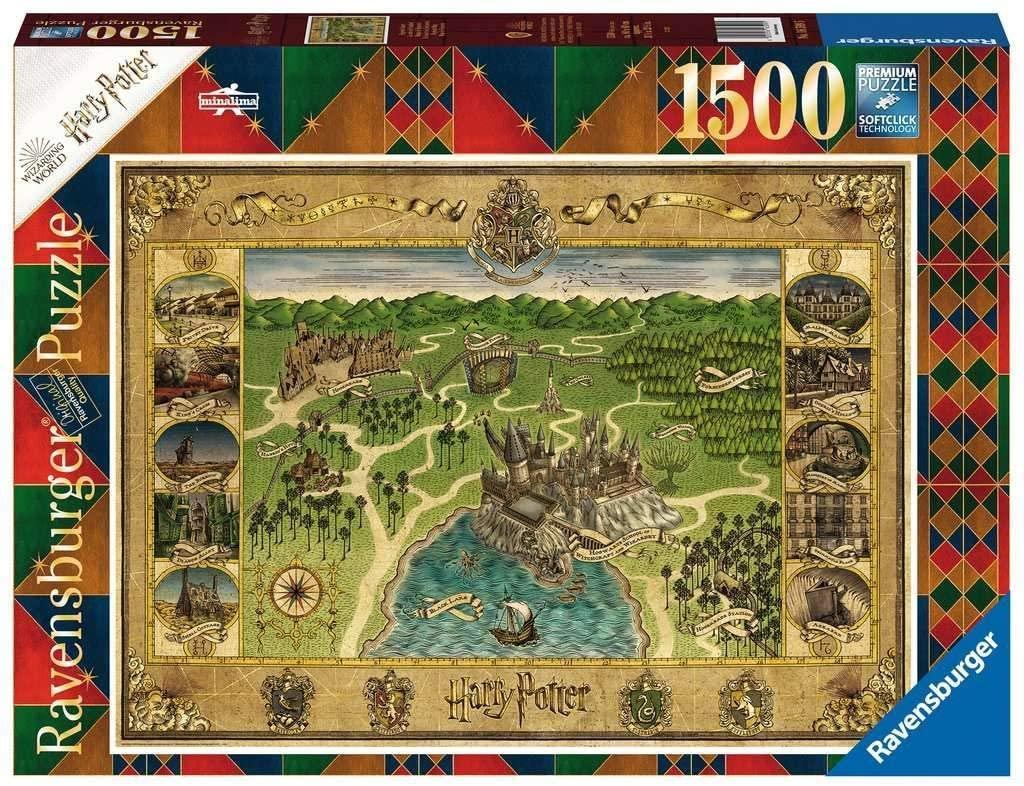 ravensburger puzzle 1500 pz mappa di hogwarts