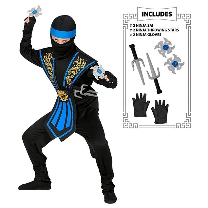 widmann costume ninja blu taglia 4/5 anni