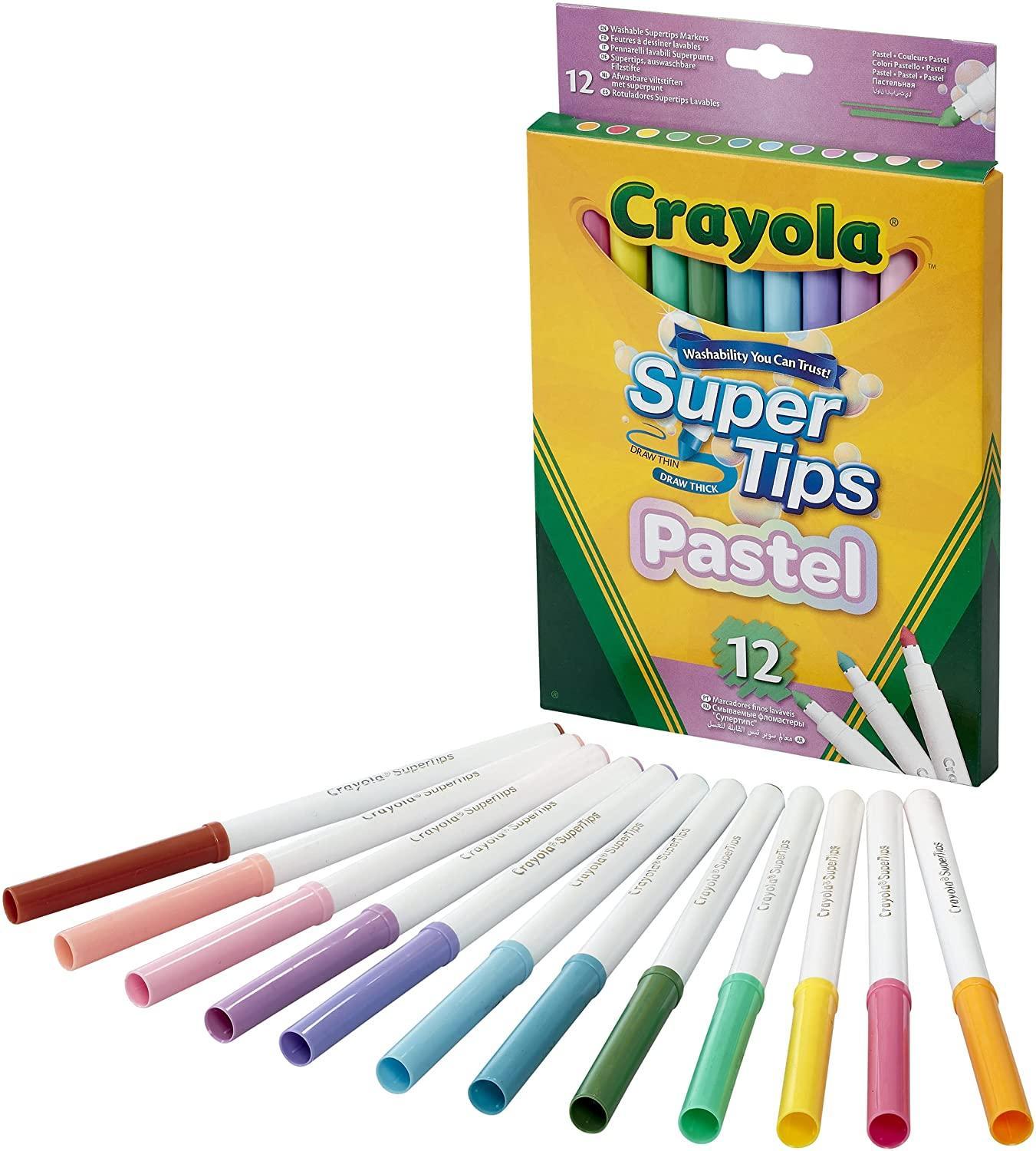 SuperTips Pennarelli Lavabili Punta Media Colori Pastello di Crayola