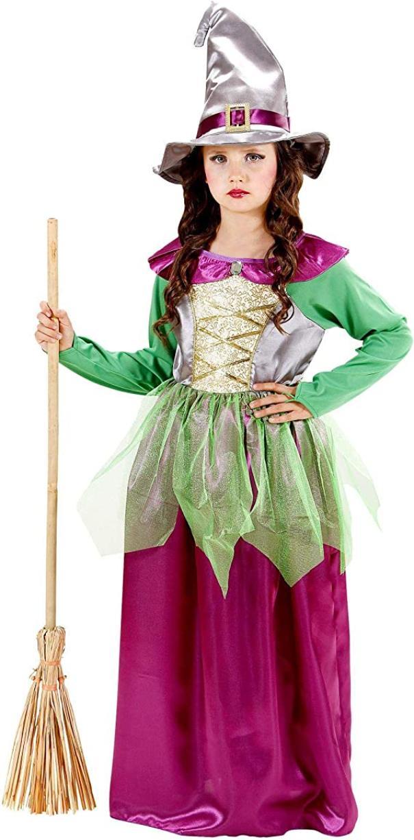 widmann costume strega verde/viola taglia 2/3 anni