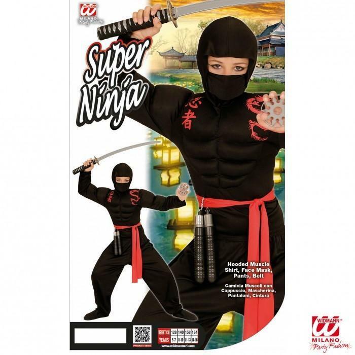 widmann costume super ninja taglia 8/10 anni