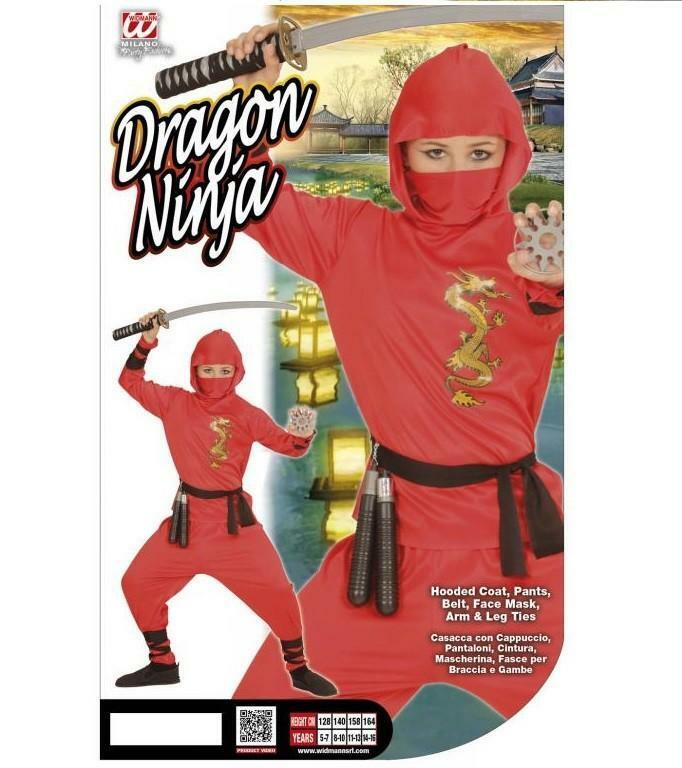 widmann costume dragon ninja taglia 5/7 anni