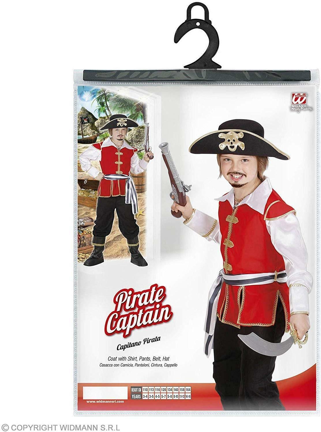 widmann costume capitano pirata taglia 11/13 anni