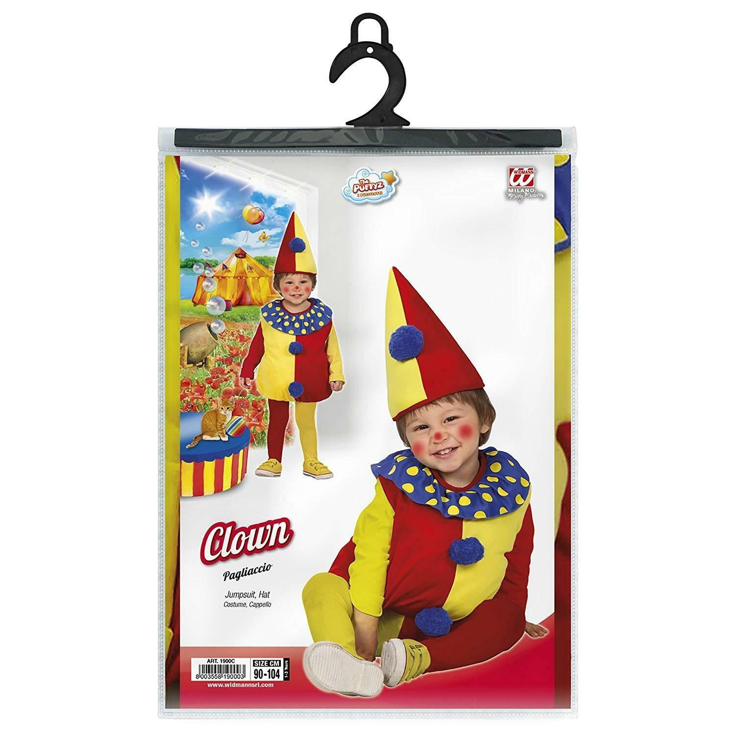 widmann costume clown taglia 1/3 anni