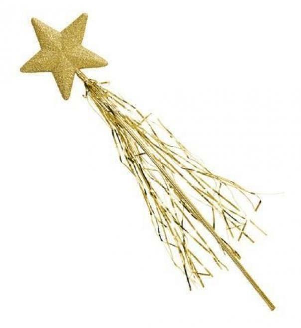 widmann bacchetta magica stella glitter oro 46 cm