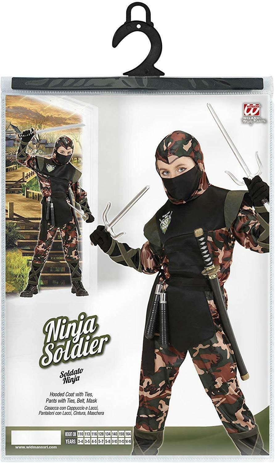 widmann costume soldato ninja taglia 5/7 anni