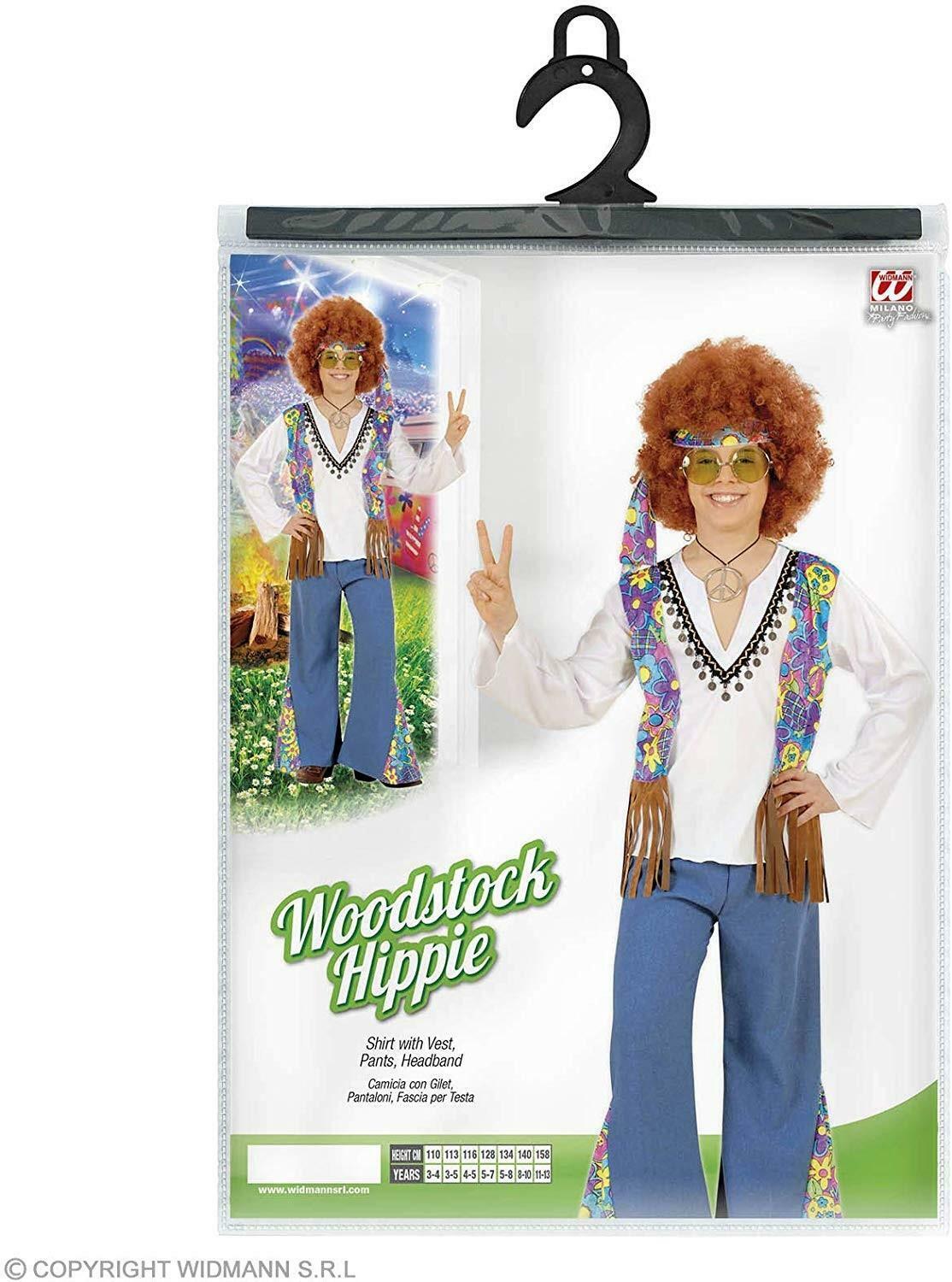 widmann costume woodstock hippie taglia 5/7 anni