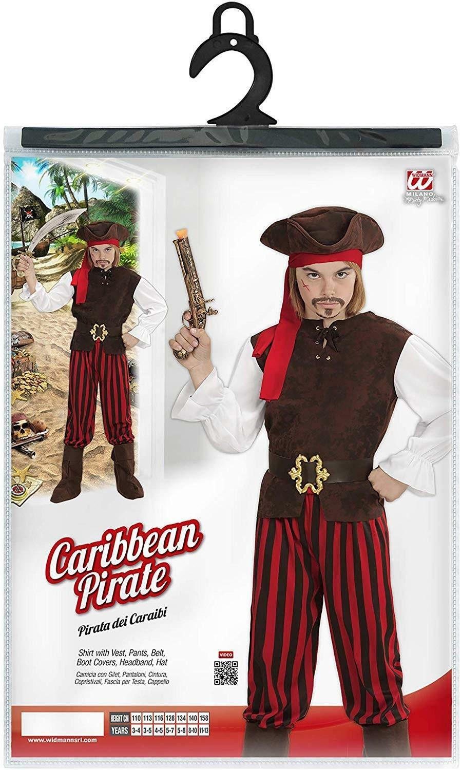 widmann costume pirata dei caraibi taglia 8/10 anni