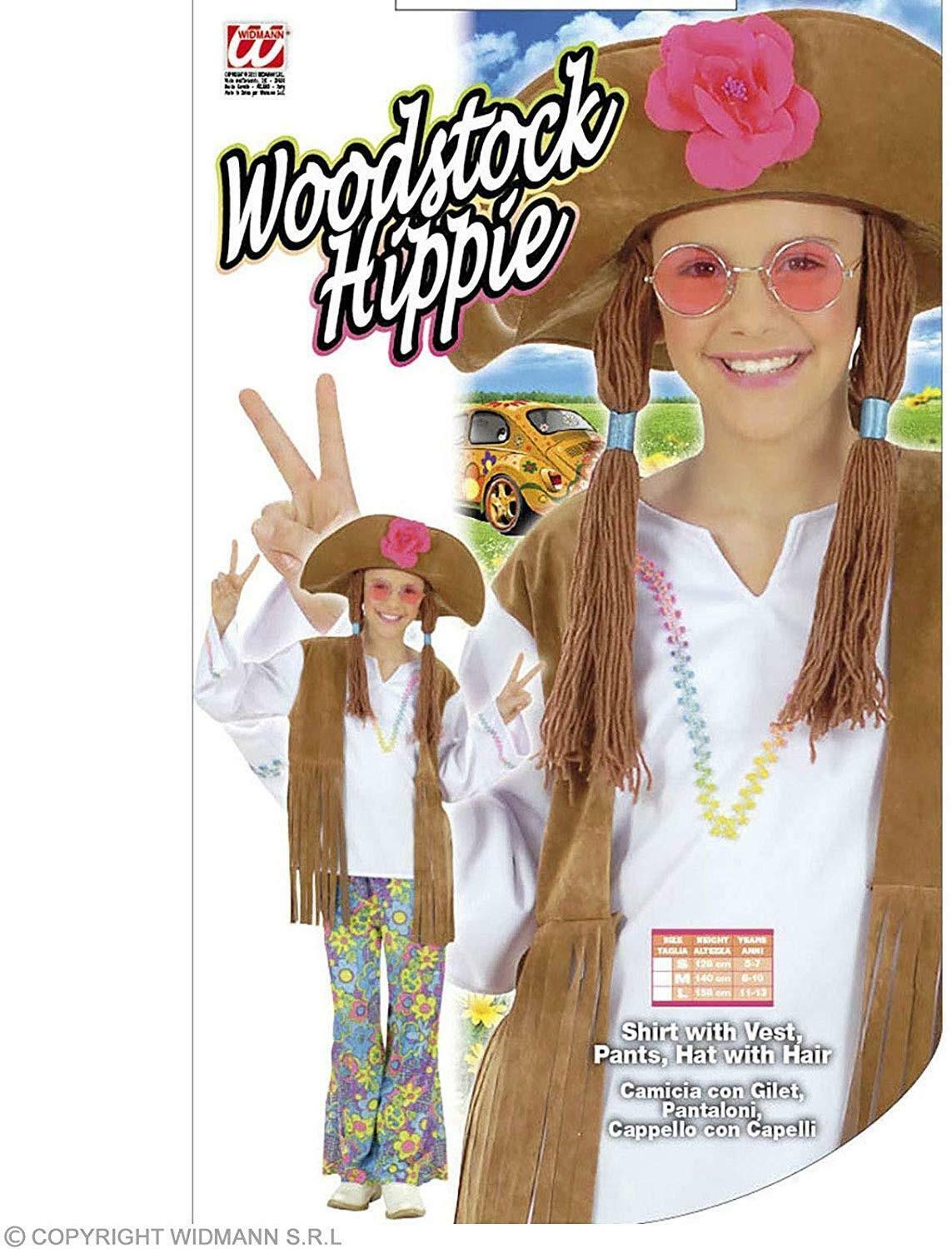 widmann costume woodstock hippie taglia 11/13 anni