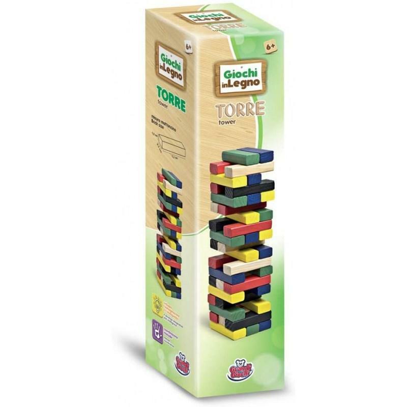 grandi giochi torre in legno colorata