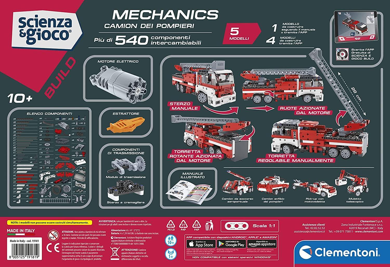 clementoni mechanics camion dei pompieri