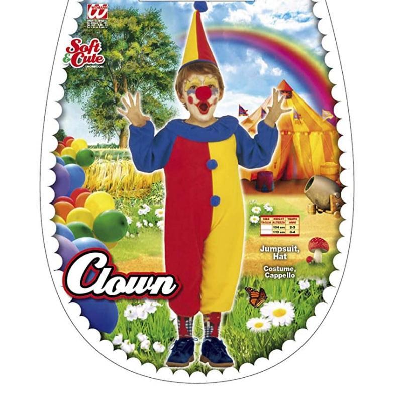 widmann costume clown taglia 3/4 anni
