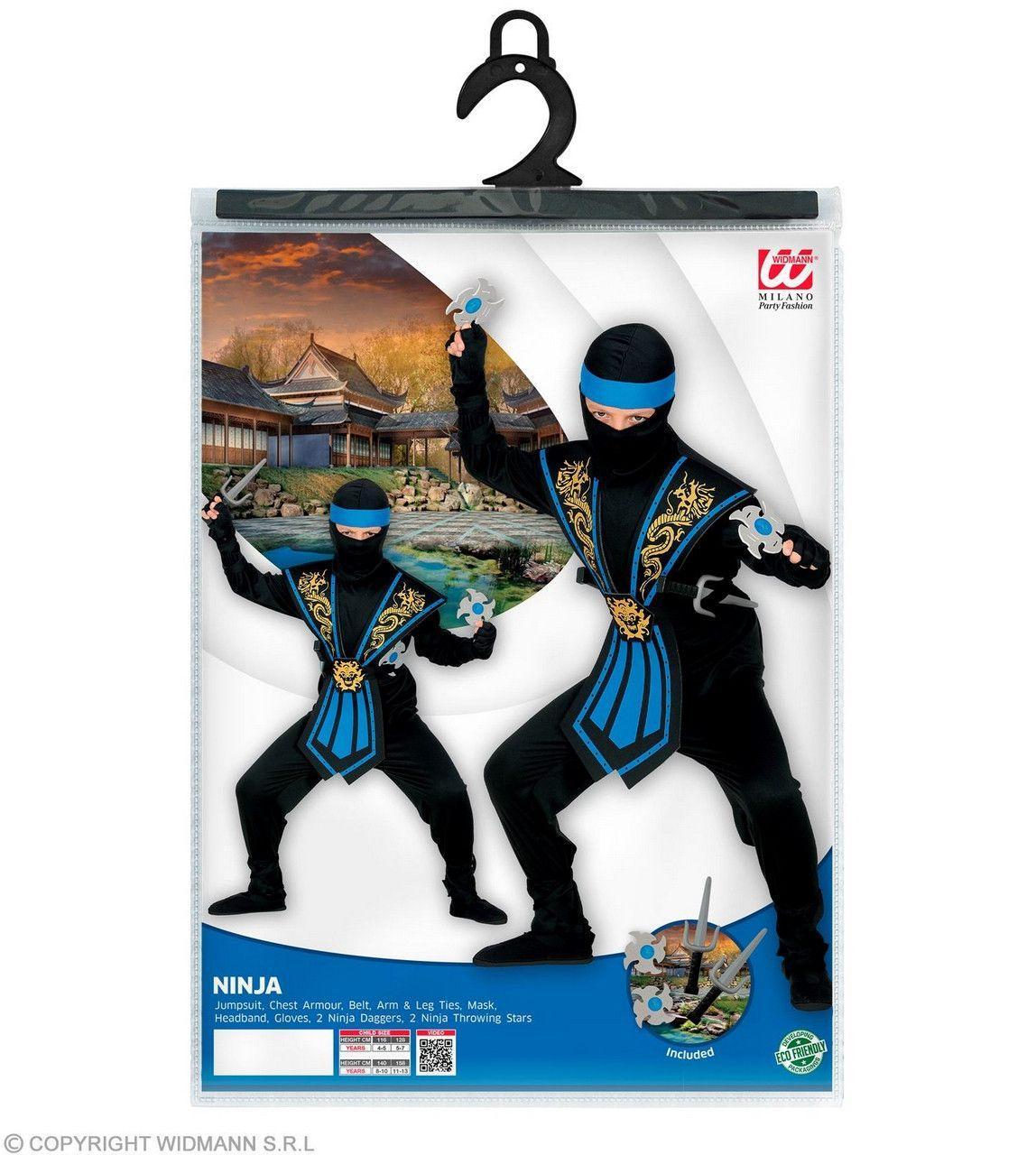widmann costume ninja blu taglia 4/5 anni