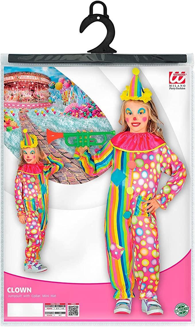 widmann costume clown bimba taglia 2/3 anni
