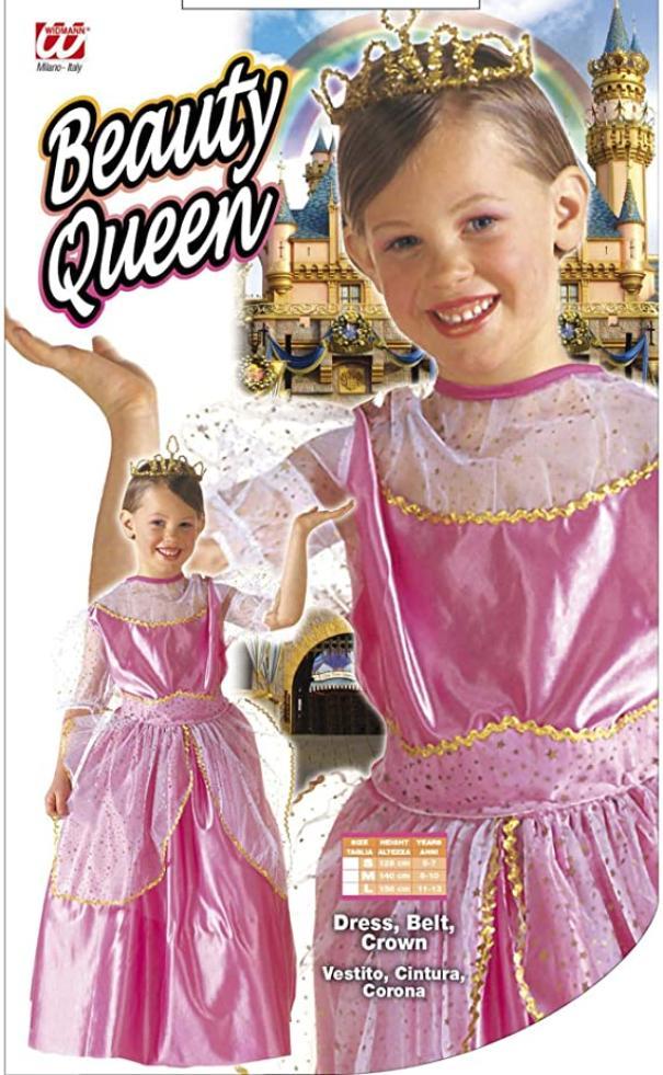 widmann costume beauty queen rosa taglia 5/7 anni