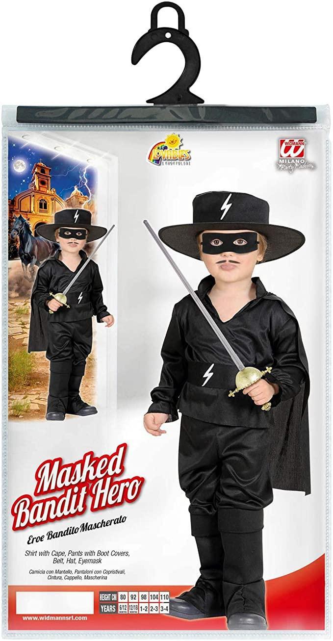 widmann costume bandito mascherato taglia 1/2 anni