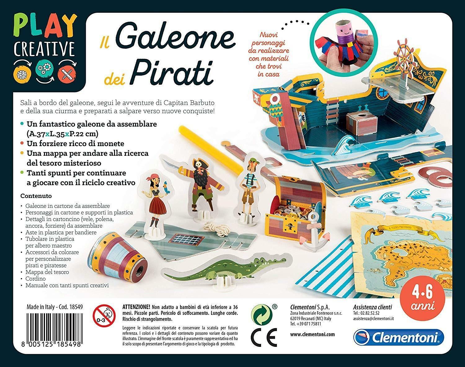 clementoni play creative 18549 - il galeone del pirata