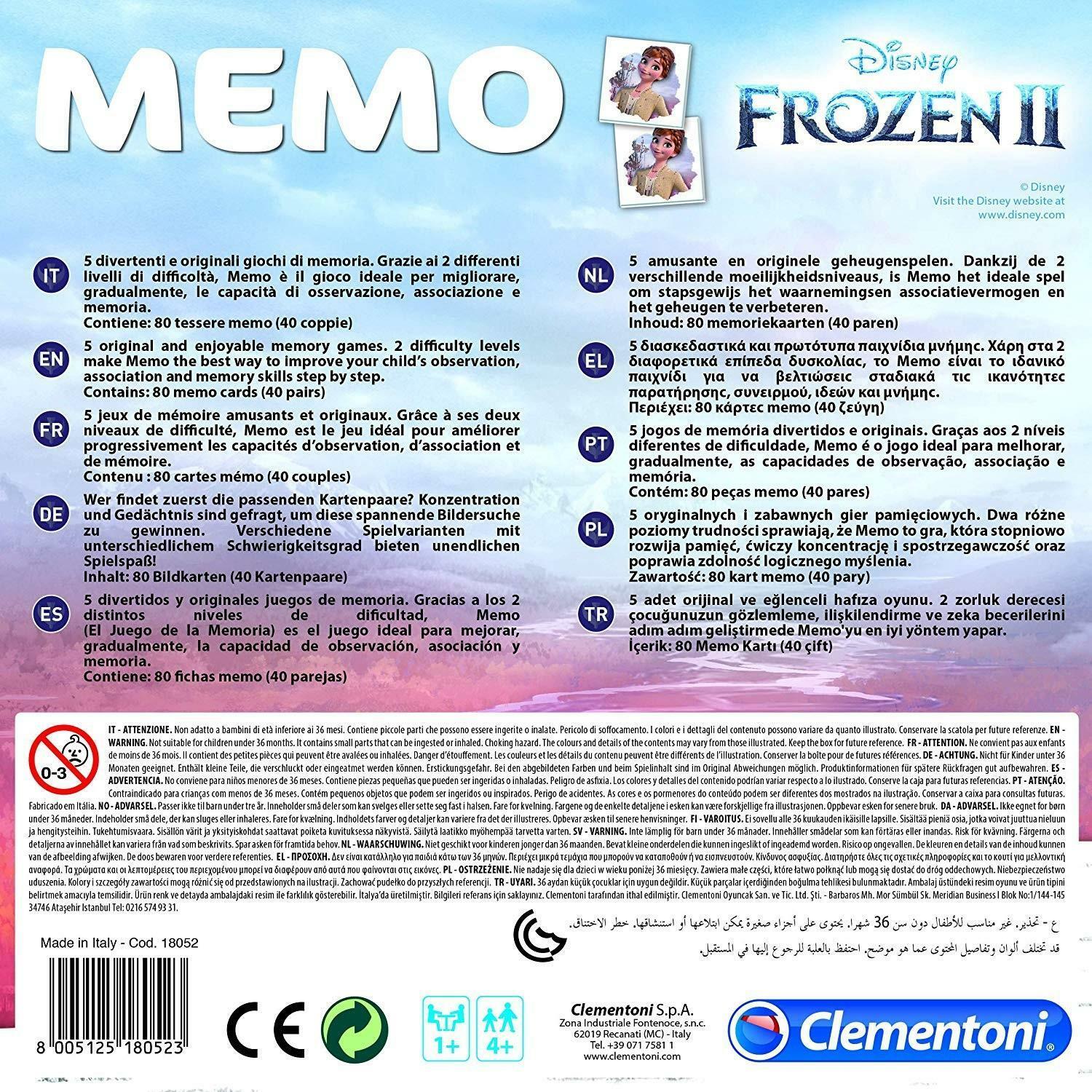 clementoni memo 18052 - disney frozen 2