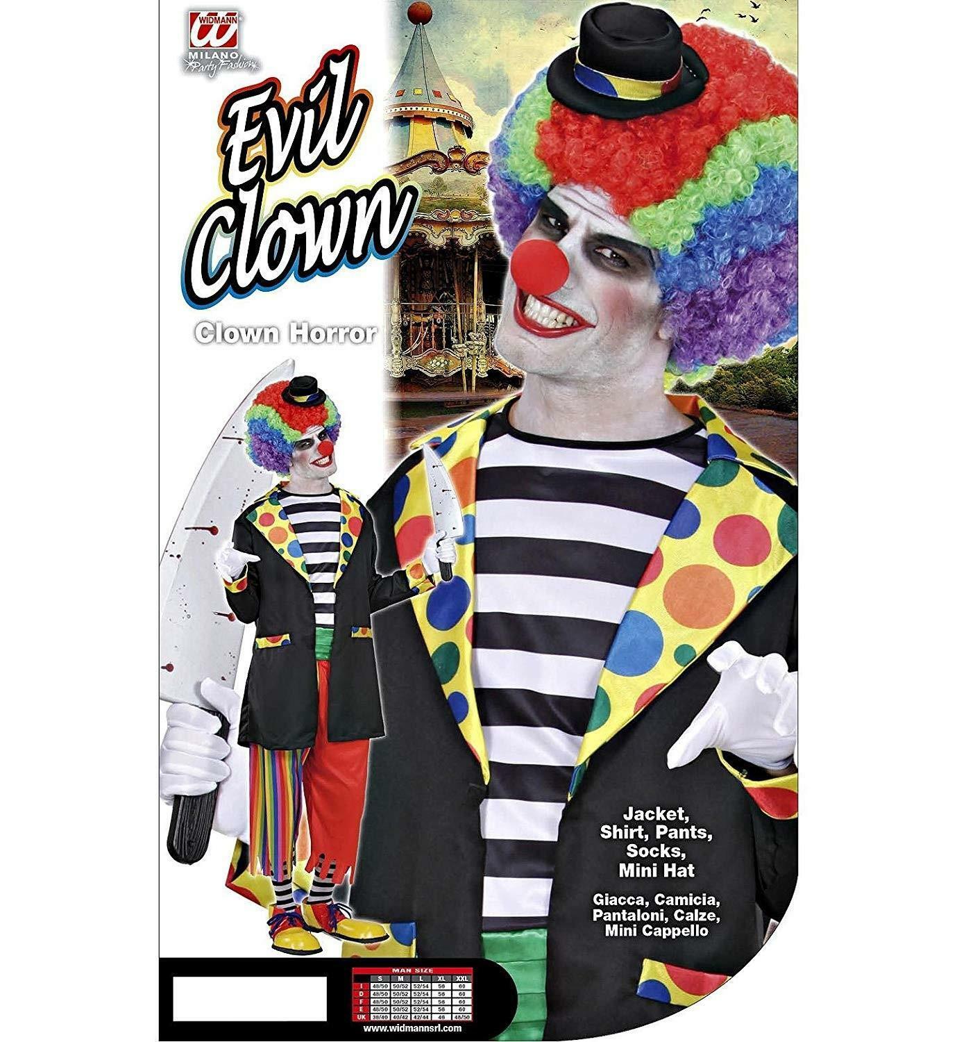 widmann costume clown horror taglia m