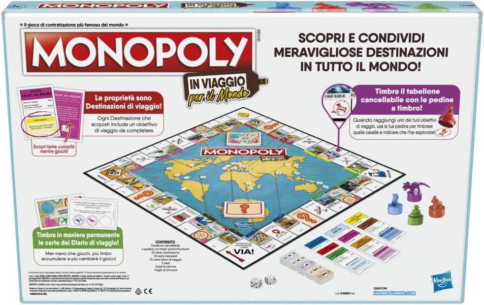 hasbro gioco monopoly in viaggio per il mondo