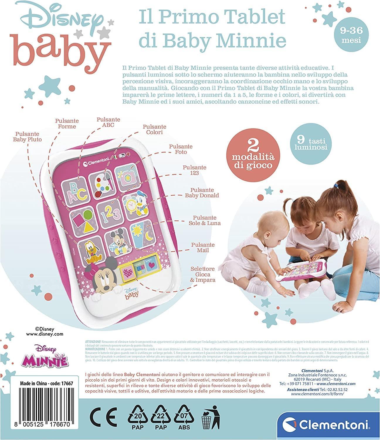 clementoni il primo tablet di baby minnie