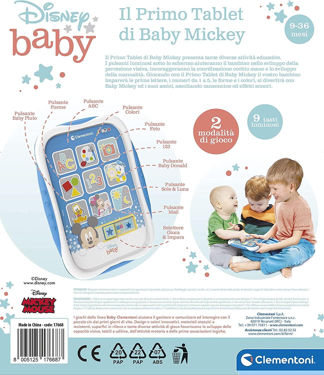 clementoni il primo tablet di baby mickey