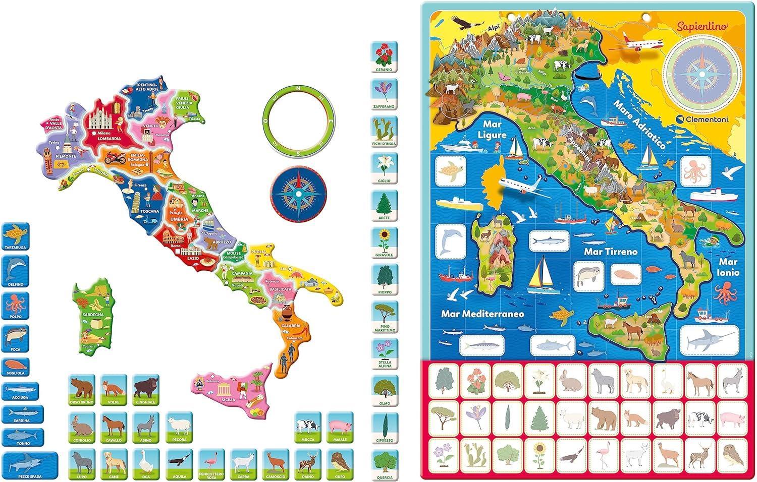 clementoni puzzle geografico italia magnetico