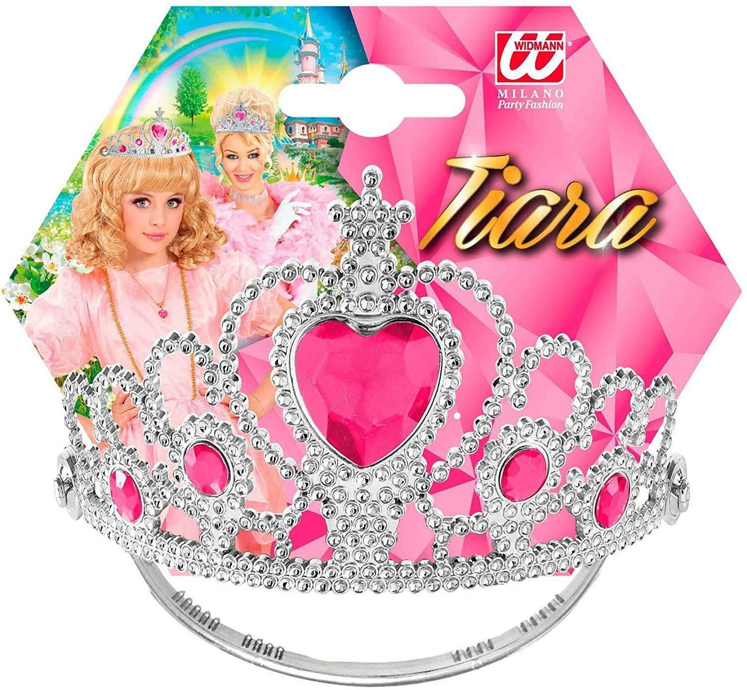 widmann tiara argento con gemme rosa