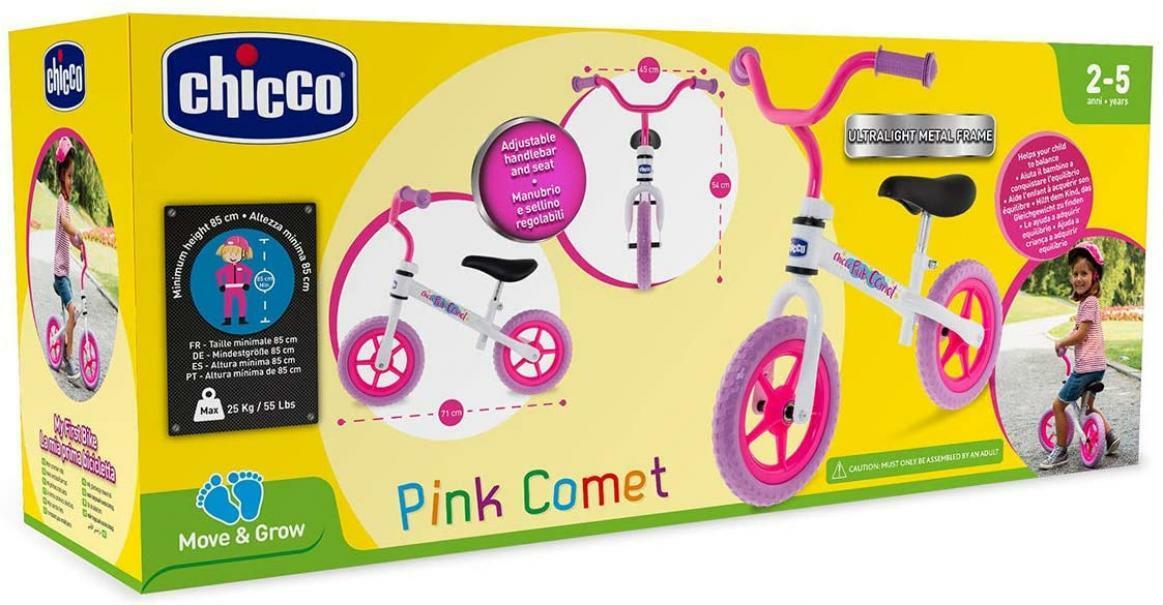 chicco balance bike pink comet
