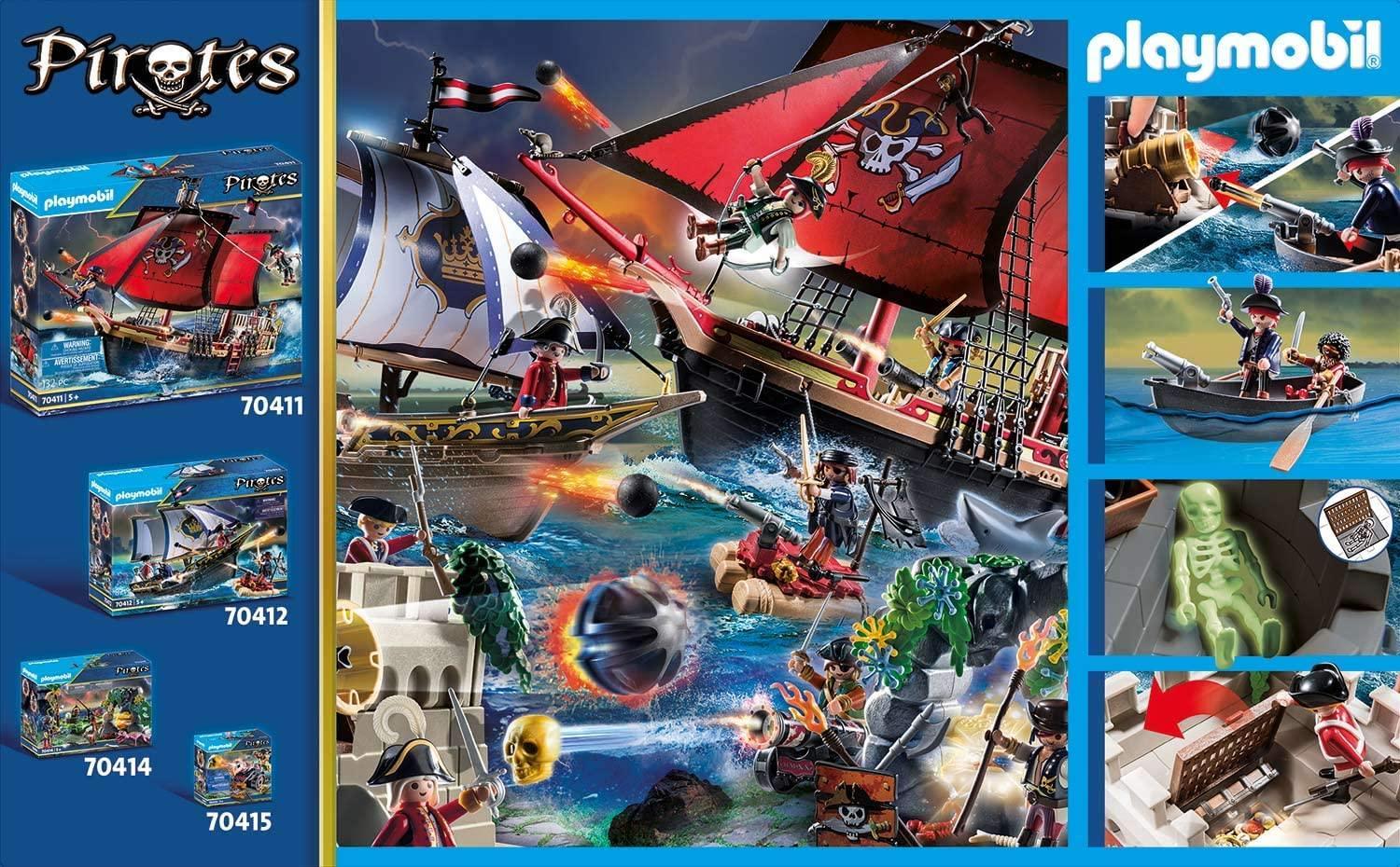 playmobil playmobil pirates 70413 avamposto della marina militare