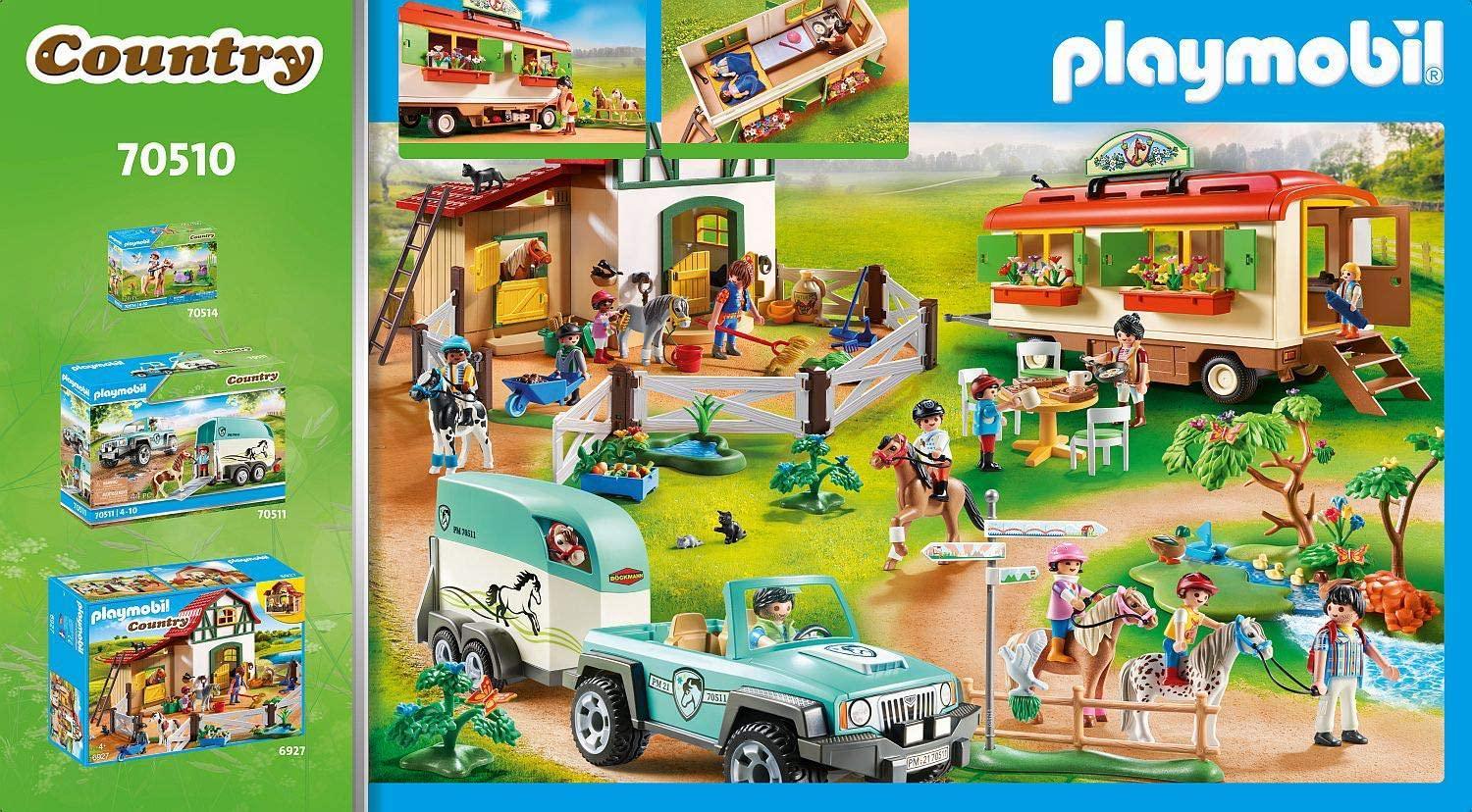 playmobil playmobil country 70510 ranch dei pony con roulotte