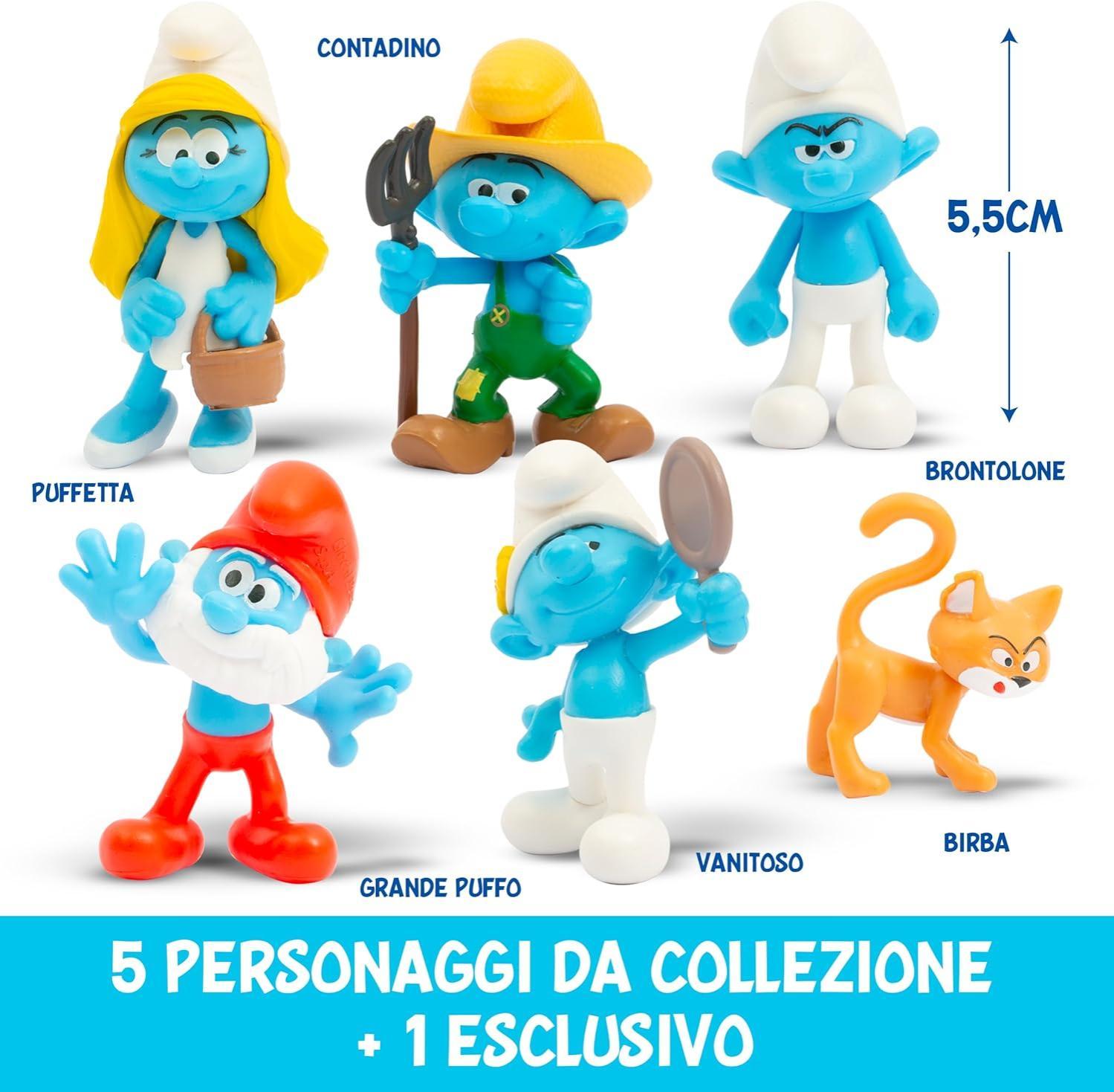 giochi preziosi italia puffi set 6 personaggi cm5 birba ass.ti