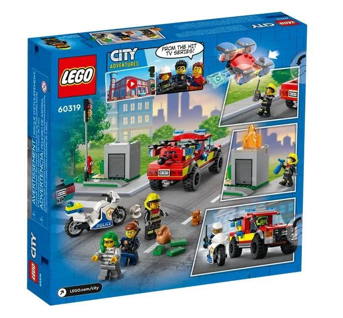 lego lego city 60319 soccorso antincendio e inseguimento della polizia