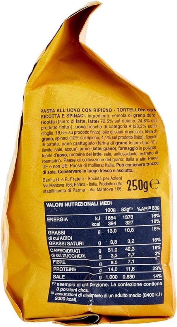 BARILLA Pasta tortelloni ricotta e spinaci barilla 250gr