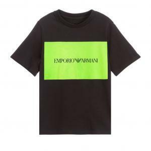 T-shirt bambino nero verde fluo 3h4td0-1j00z