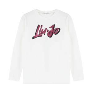 T-Shirt ML Liu Jo Bambina Rosa Glitter Nero GF0100J0088