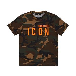 T-shirt . camouflage/arancio