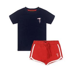 T-shirt e shorts . blu/rosso
