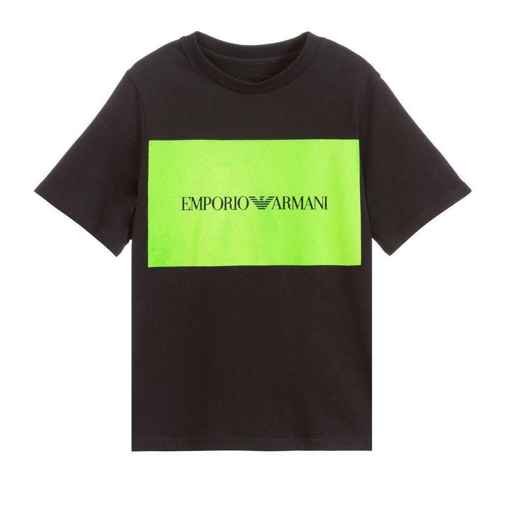 emporio emporio t-shirt bambino nero verde fluo 3h4td0-1j00z