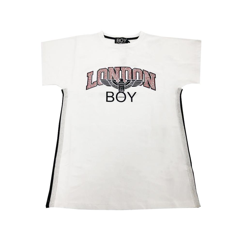 boy london boy london vestito. bianco/rosso