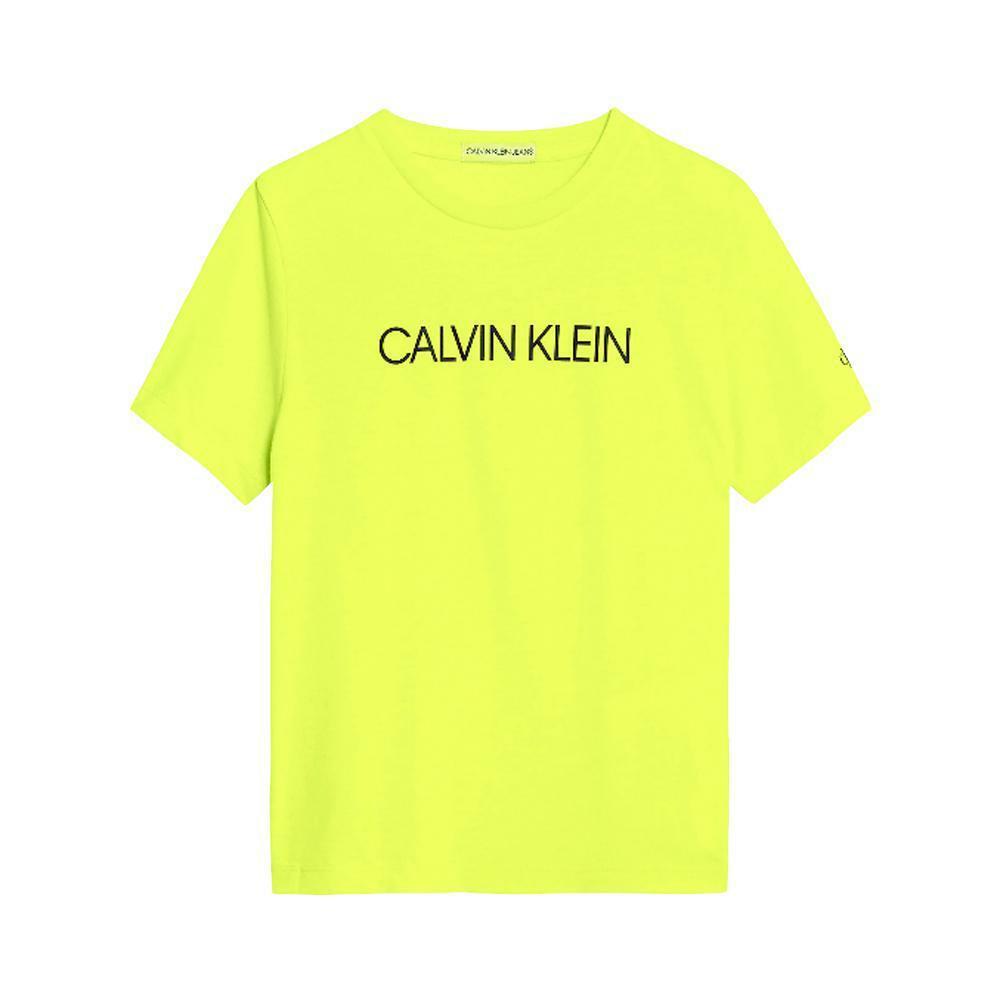 calvin klein t-shirt calvin klein bambino giallo fluo ib0ib00347