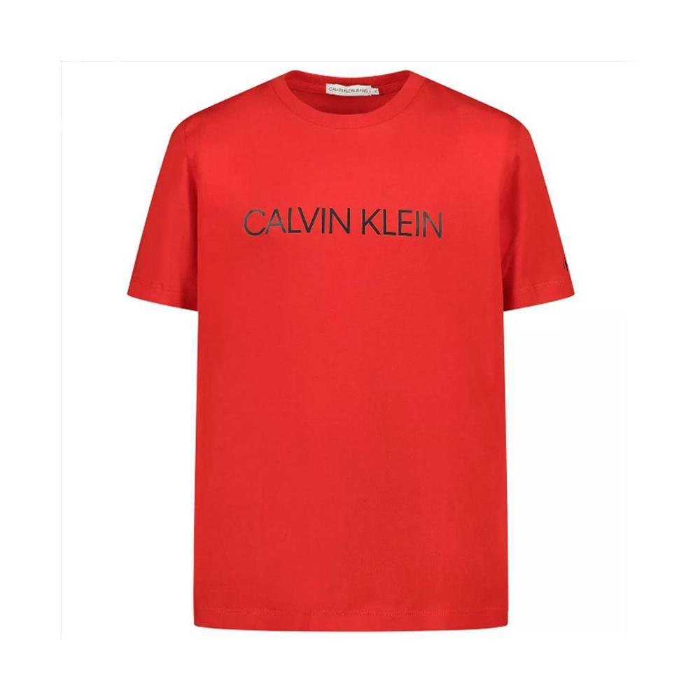 calvin klein t-shirt calvin klein bambino rosso ib0ib00347